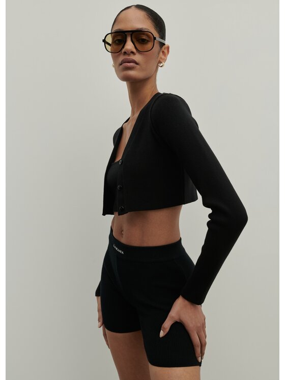 La Mania La Mania Top STORY BLACK Czarny Classic Fit