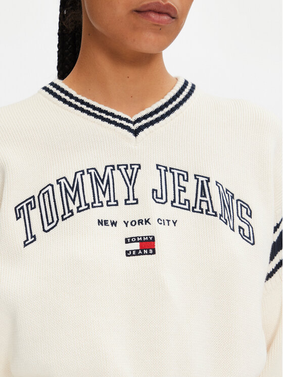 Tommy Jeans Tommy Jeans Pullover Varsity DW0DW18692 Écru Regular Fit
