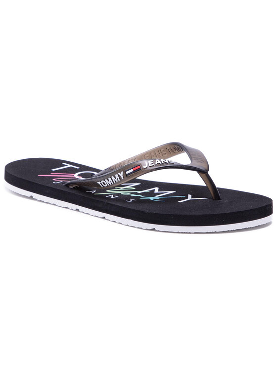Tommy Jeans Tommy Jeans Infradito Rubber Thong Beach Sandal EN0EN01302 Nero