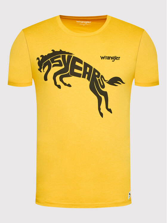 Wrangler Wrangler T-Shirt 75th Anni W746EEY23 Żółty Regular Fit