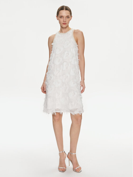 YAS YAS Koktejlové šaty Pazy 26028873 Biela Standard Fit