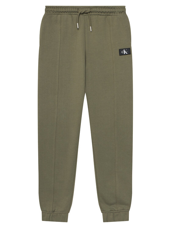 Calvin Klein Jeans Pantaloni trening Monologo LVCKTJC42B Verde închis Regular Fit