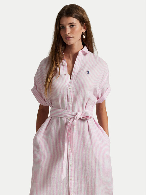 Polo Ralph Lauren Polo Ralph Lauren Rochie tip cămașă 211965843001 Roz Regular Fit