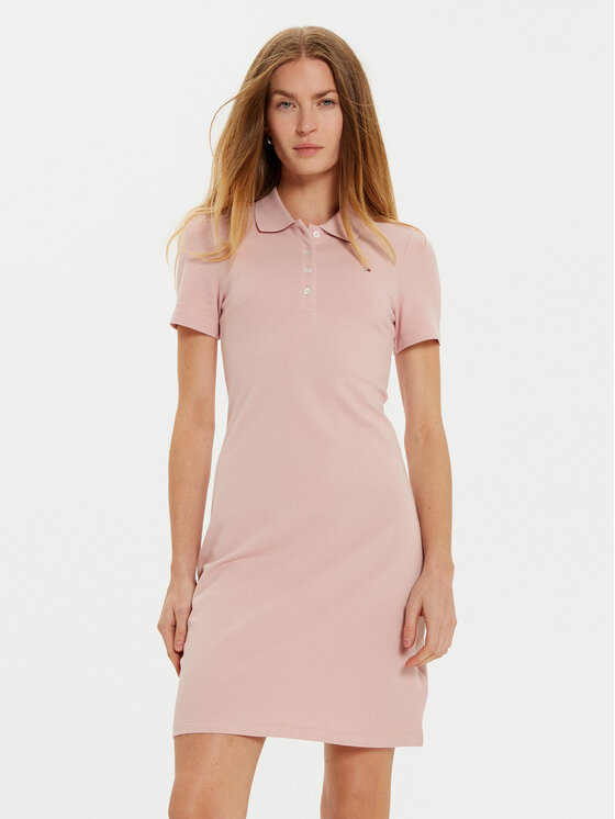 Tommy Hilfiger Tommy Hilfiger Ежедневна рокля 1985 WW0WW43228 Розов Slim Fit