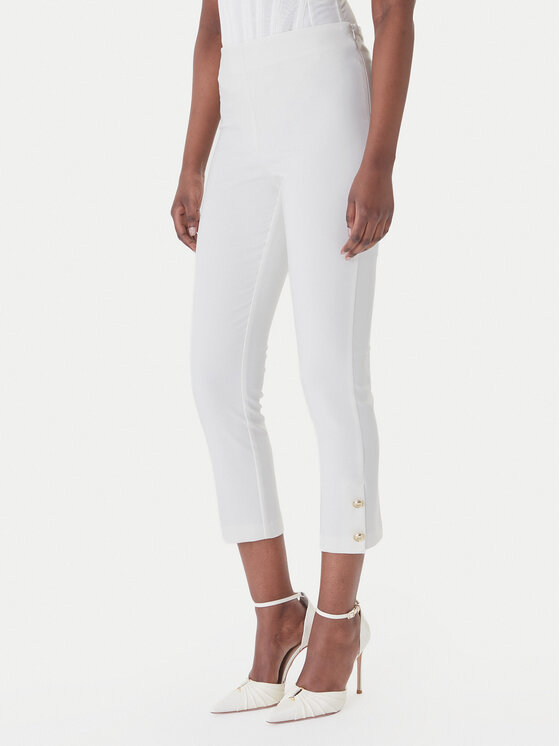 Rinascimento Rinascimento Текстилни панталони CFC0128641003 Бял Slim Fit