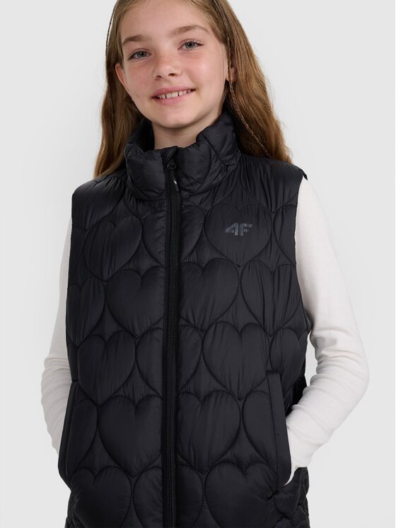 4F 4F Kamizelka OUTERWEAR Czarny Oversize