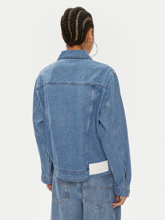 adidas adidas Giacca di jeans KSENIASCHNAIDER 3-Stripes IS1742 Blu Loose Fit
