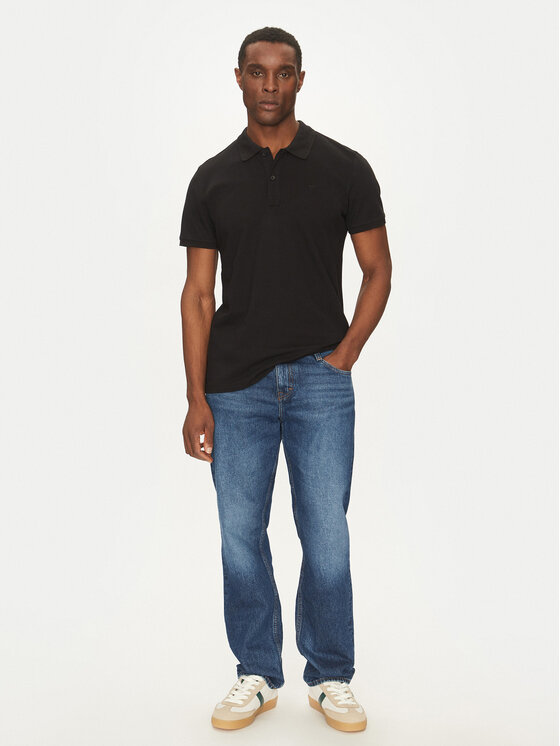 Mustang Mustang Polo majica Pierre 1016295 Črna Slim Fit