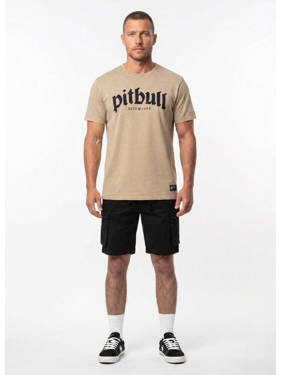 PITBULL PITBULL T-Shirt O'SIDE SKULL Beżowy Regular Fit