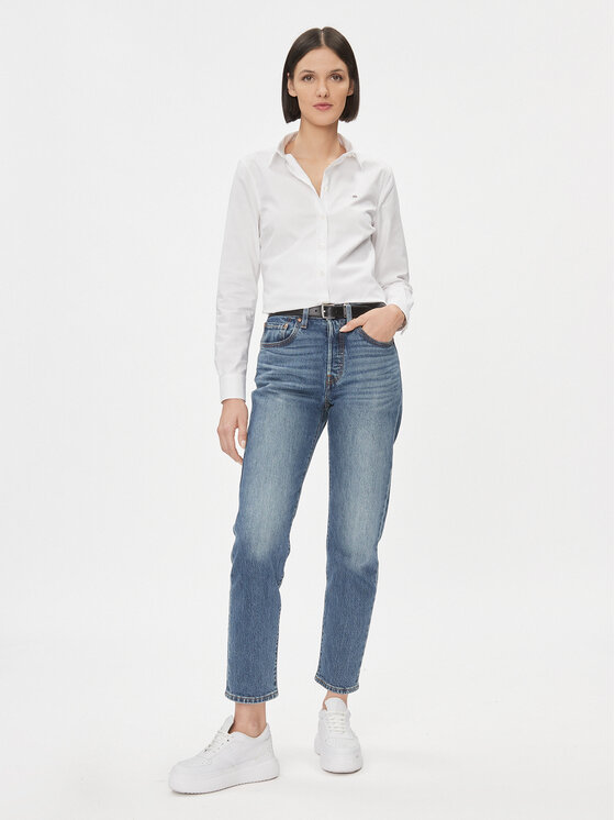 Gant Gant Koszula Slim Stretch Oxford 4300141 Biały Slim Fit