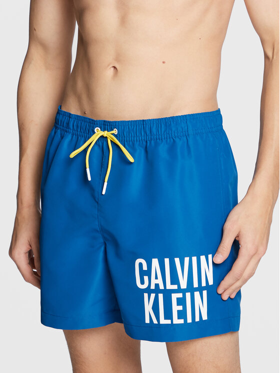 Calvin Klein Swimwear Kopalne Hlače KM0KM00790 Modra Regular Fit