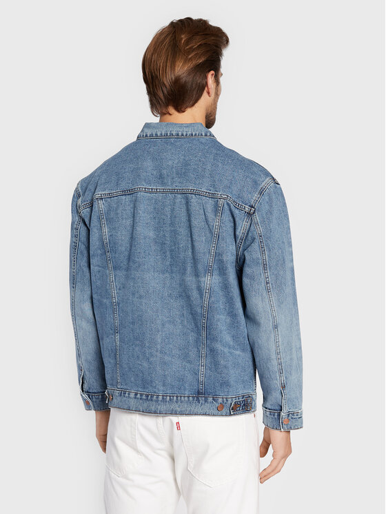 Wrangler Wrangler Kurtka jeansowa Authentic Mid W45979142 112324519 Niebieski Relaxed Fit