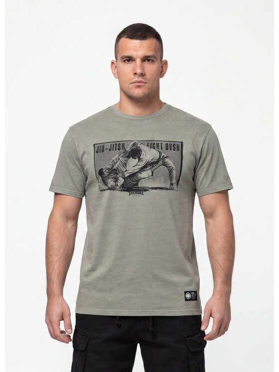 PITBULL PITBULL T-Shirt JIU-JITSU FIGHT DVSN Zielony Regular Fit