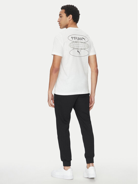Puma Puma T-krekls Graphics 3 Circles 684834 Balts Regular Fit