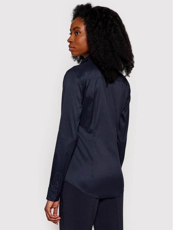 Tommy Hilfiger Tommy Hilfiger Cămașă Amy Str Shirt Ls W1 1M87647510 Bleumarin Slim Fit