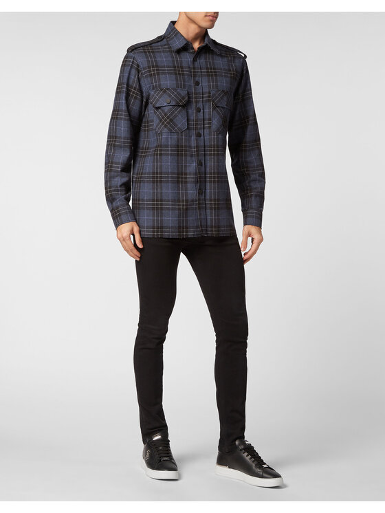 PHILIPP PLEIN PHILIPP PLEIN Koszula 19255 Błękitny Over Fit