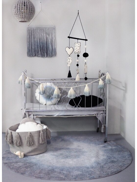 Lorena Canals Lorena Canals Przechowywanie Kosz Basket Tassels Light Grey Szary