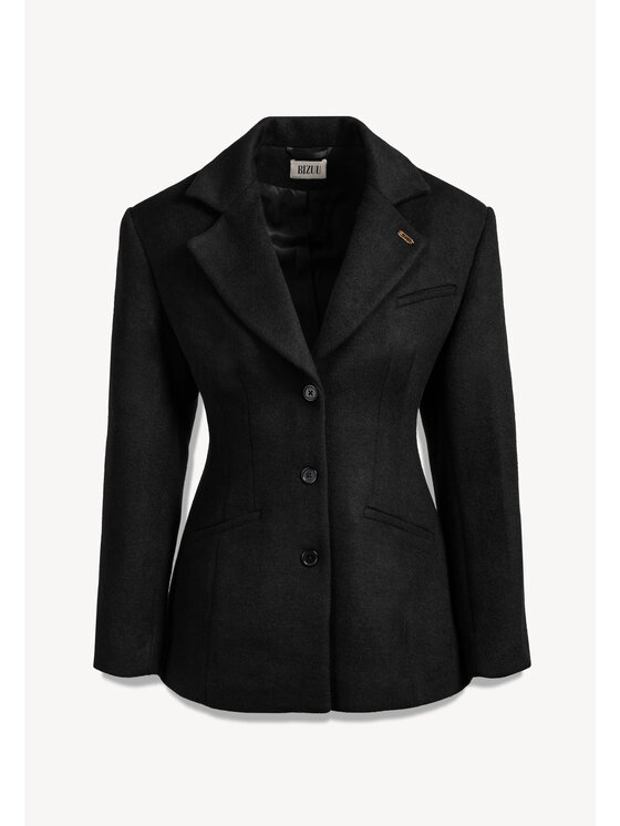 BIZUU BIZUU Sako JARDINES WOOL BLACK BLAZER Černá Standard Fit
