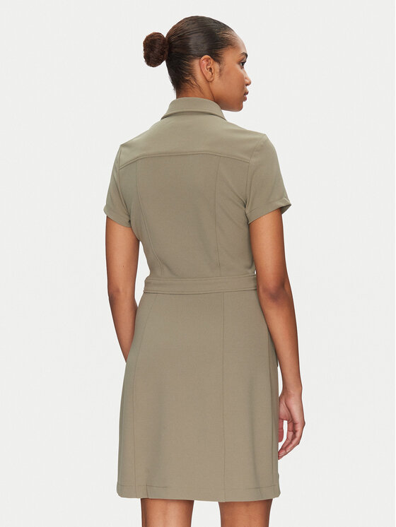 Guess Guess Košeľové šaty W5GK70 KCBO2 Kaki Regular Fit
