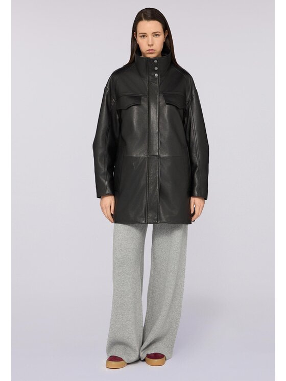 Trussardi Trussardi Kurtka skórzana 8912A000314N033 Czarny Over Fit