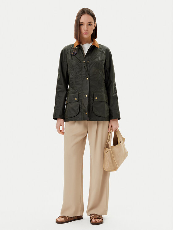 Barbour Barbour Demisezoninė striukė Beadnell Wax LWX0827OL51 Žalia Regular Fit