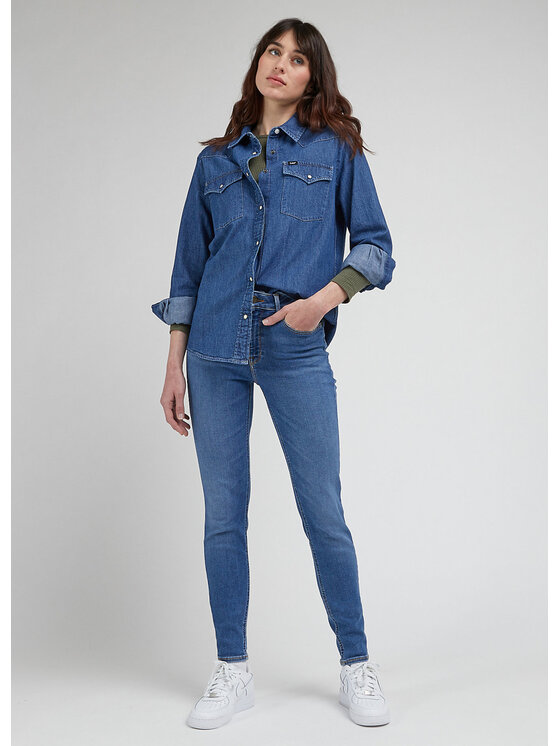 Lee Lee Jeansy FOREVERFIT Niebieski Skinny Fit