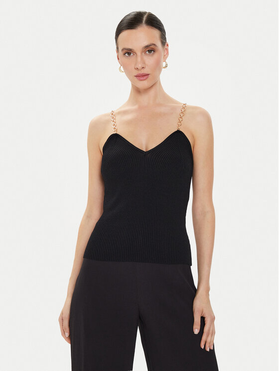 Morgan Top 241-MUSTO Nero Slim Fit, taglia : XL