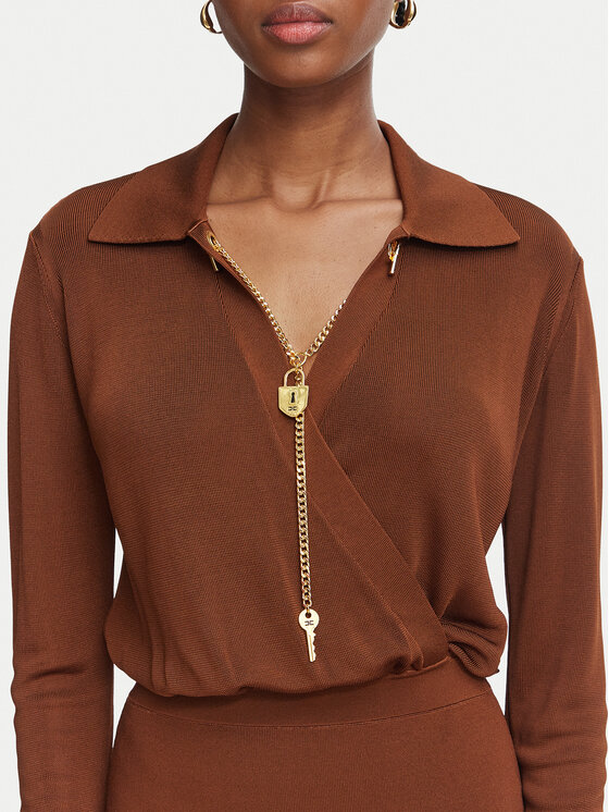 Elisabetta Franchi Elisabetta Franchi Kokteilikleit AM-19S-66E2-V500 Pruun Slim Fit