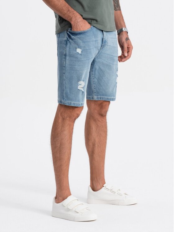 Ombre Ombre Džínové šortky OM-SRDS-0114 Modrá Regular Fit