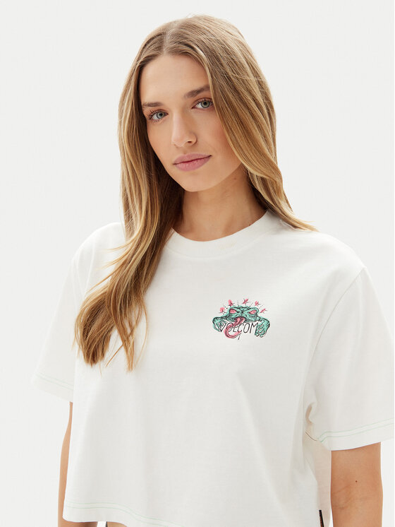 Volcom Volcom Póló Alix 1 B3512505 Fehér Boxy Fit