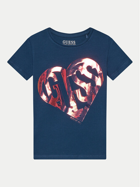 Guess Guess Tričko J4YI42 K6YW4 Tmavomodrá Regular Fit