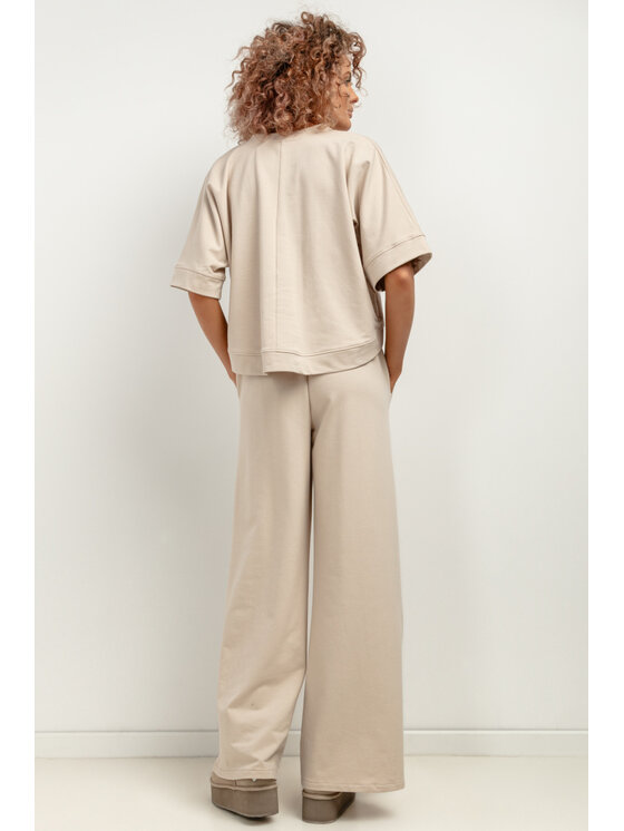 Tessita Tessita Bluza T416/3/XS-S Beżowy Loose Fit