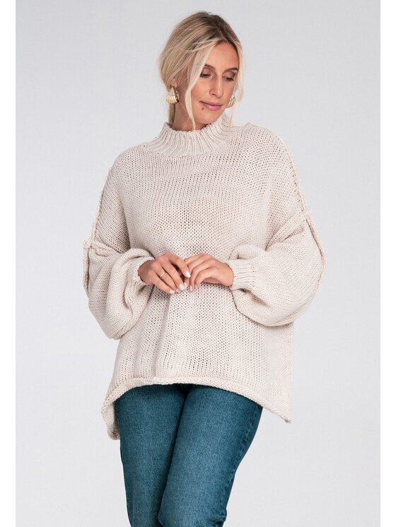 FIGL FIGL Svetr M1238 Béžová Regular Fit