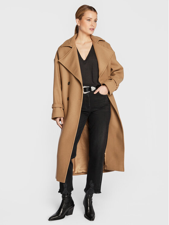 IRO IRO Cappotto di lana Kealia AR037 Marrone Regular Fit
