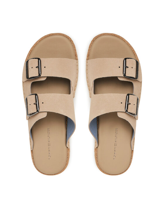 Tommy Hilfiger Tommy Hilfiger Espadrillid Flex Jutte Hilfiger Suede Sandal FM0FM05503 Beež