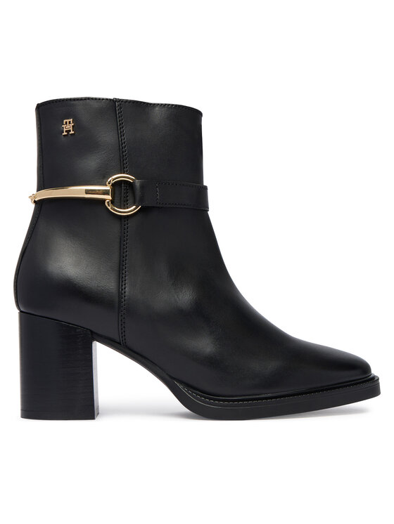 Tommy Hilfiger Tommy Hilfiger Botine TH Stud Heel Riding Ankle Boot FW0FW09552 Negru