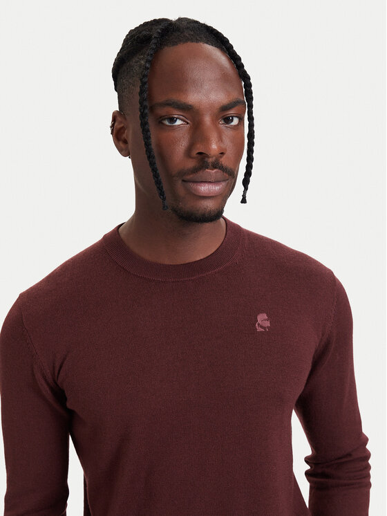 KARL LAGERFELD KARL LAGERFELD Sweter 655000 564399 Bordowy Regular Fit