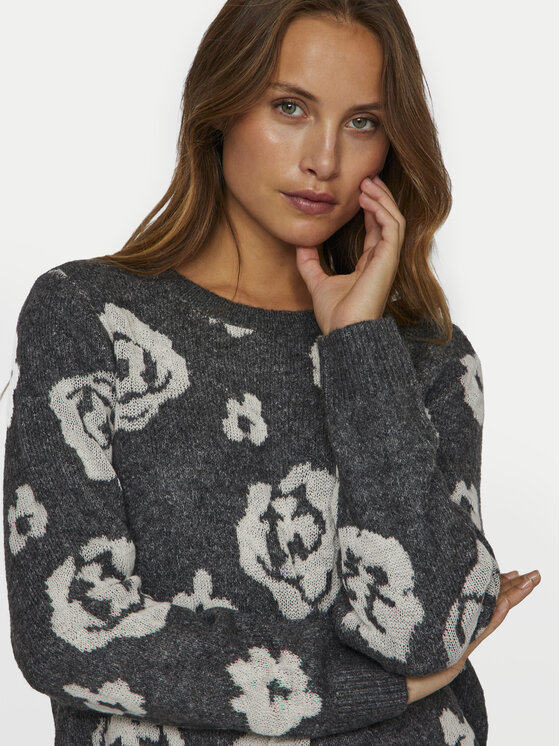 Vila Vila Pullover Siya 14099841 Grau Regular Fit