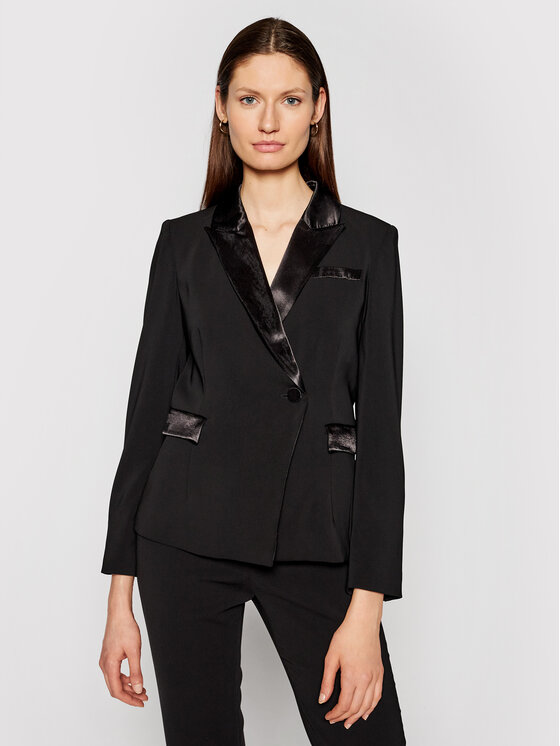 Manila Grace Manila Grace Sacou G079PU Negru Regular Fit