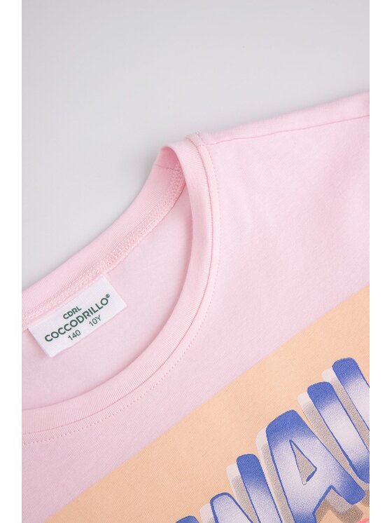 Coccodrillo Coccodrillo T-Shirt WC6143202VGB-007 Różowy Regular Fit
