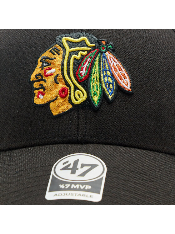47 Brand 47 Brand Kepurė su snapeliu NHL Chicago Blackhawks Ballpark Snap '47 MVP H-BLPMS04WBP-BKA Juoda
