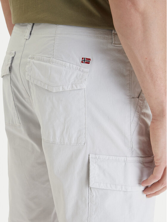 Napapijri Napapijri Pantaloncini di tessuto N-Horton NP0A4HOS Grigio Regular Fit