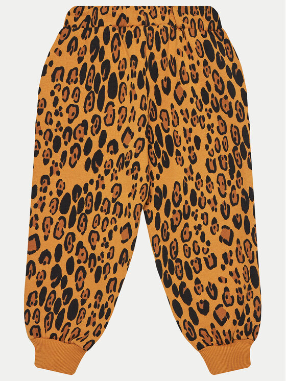 MINI RODINI Mini Rodini Spodnji del trenirke Basic Leopard 1000014313 Rjava Regular Fit