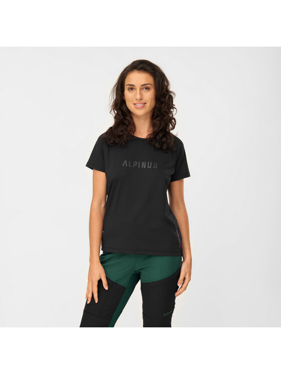 Alpinus Alpinus T-Shirt Bona Czarny Regular Fit
