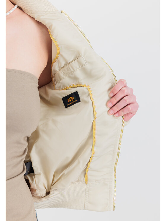 Alpha Industries Alpha Industries Kurtka bomber MA-1 VF Light Bomber Jacket Women Beżowy Slim Fit