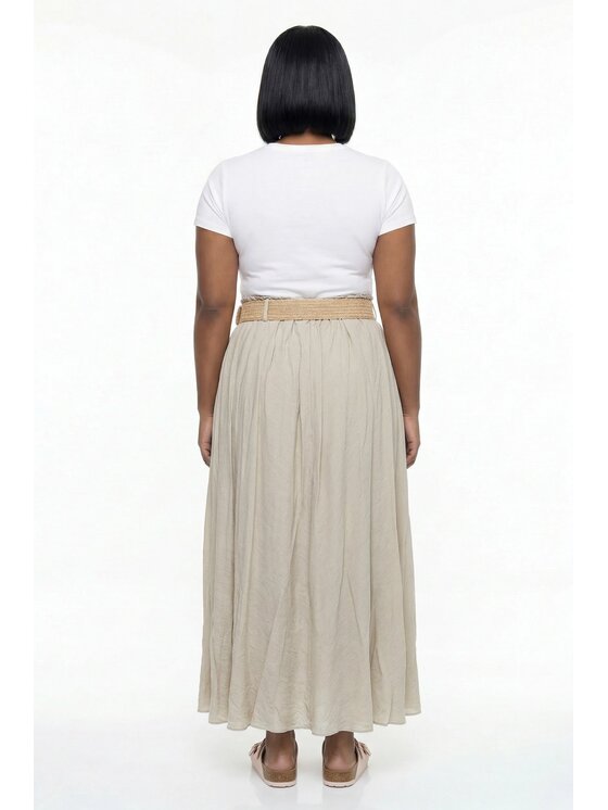 FIGL FIGL Midi sukně M1296 Béžová A-Line Fit