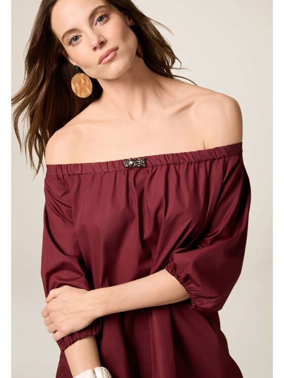 Oltre Oltre Blusa 2485J100726N036 Bordeaux Over Fit