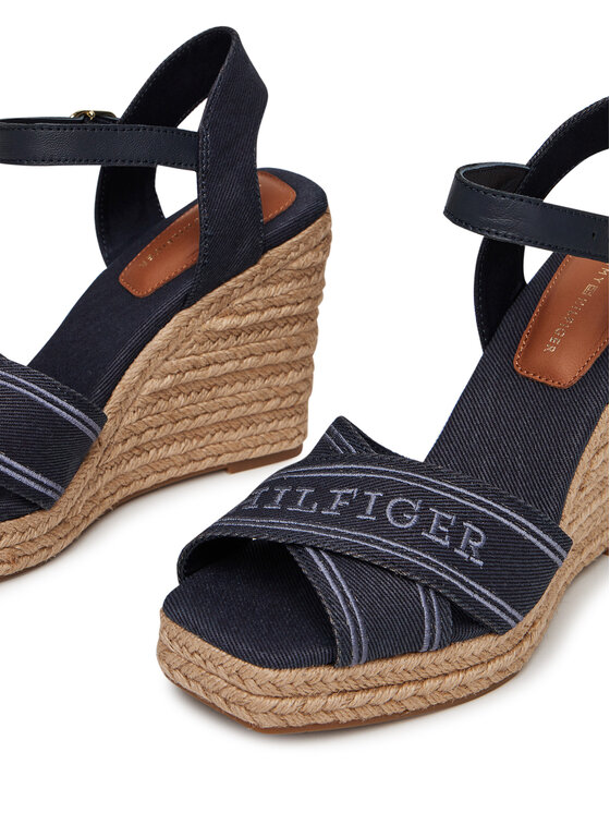 Tommy Hilfiger Tommy Hilfiger Espadrilles Tommy Hilfiger Espad High Wedge FW0FW08668 Sötétkék