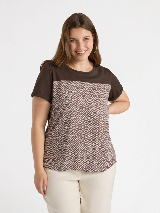 Fiorella Rubino Fiorella Rubino T-Shirt G00SL108811N0Z2 Brązowy Regular Fit
