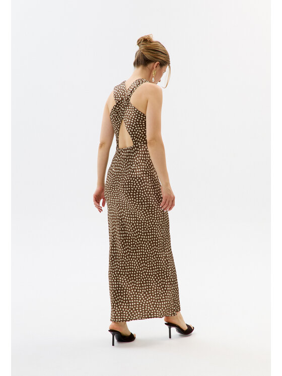 Mirons Mirons Sukienka wieczorowa print Brązowy Feminine Fit